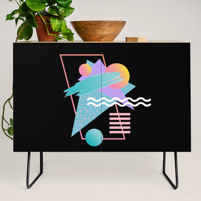 80s Retrowave Design - Memphis Pattern 135 Credenza Gallery Image 2