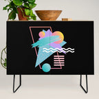 80s Retrowave Design - Memphis Pattern 135 Credenza Gallery Image 2