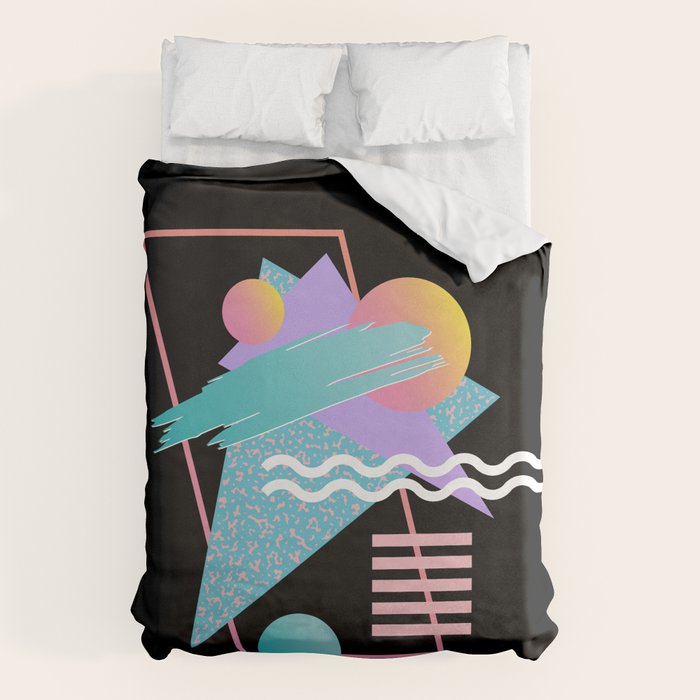 80s Retrowave Design - Memphis Pattern 135 Duvet Cover Gallery Image 6