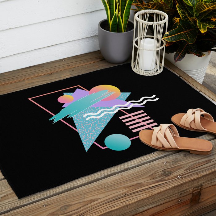 80s Retrowave Design - Memphis Pattern 135 Outdoor Rug Gallery Image 2