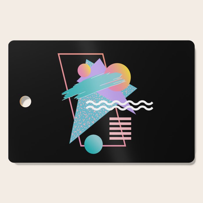 80s Retrowave Design - Memphis Pattern 135 Cutting Board Gallery Image 1