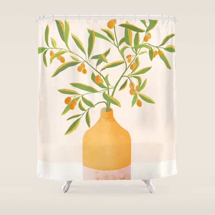 Chinese Citrus Tree Shower Curtain Gallery Image 1