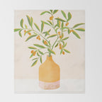 Chinese Citrus Tree Throw Blanket Gallery Image 2