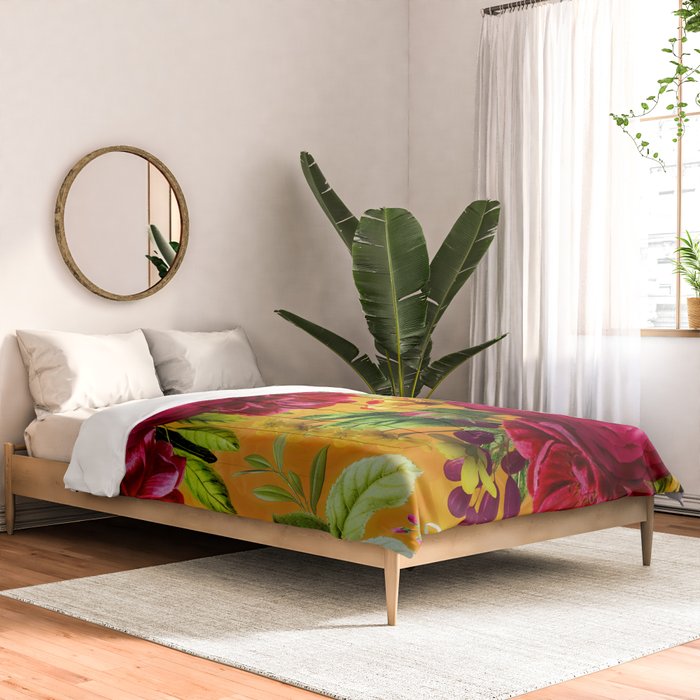 Vintage & Shabby Chic - Sunny Magenta Spring Roses Botanical Flower Garden Comforter Gallery Image 2
