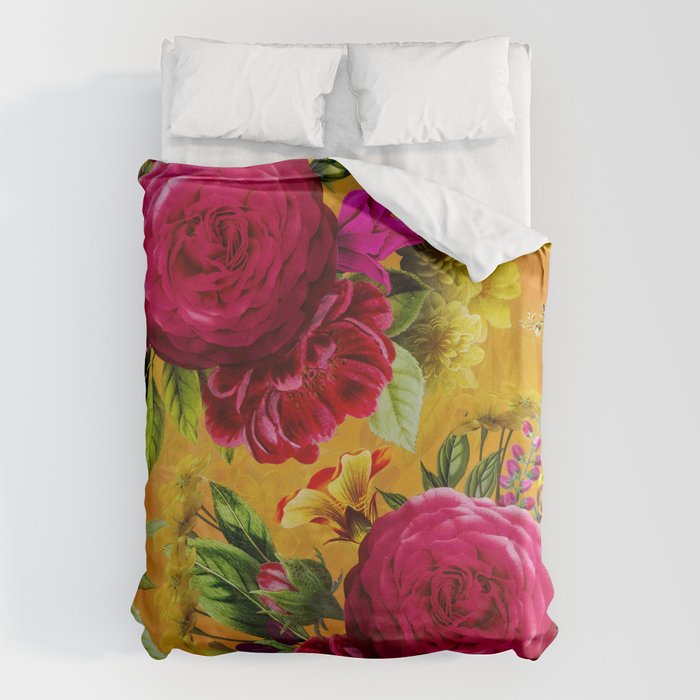 Vintage & Shabby Chic - Sunny Magenta Spring Roses Botanical Flower Garden Duvet Cover Gallery Image 6