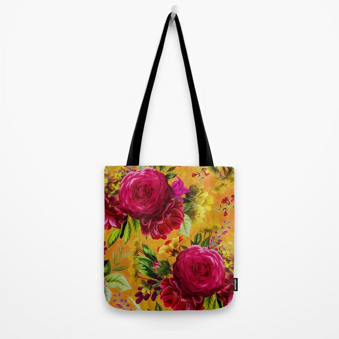 Vintage & Shabby Chic - Sunny Magenta Spring Roses Botanical Flower Garden Tote Bag Gallery Image 2