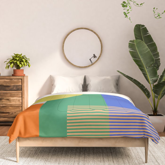 Colorful Abstract Geometric Modern Art Comforter Gallery Image 3