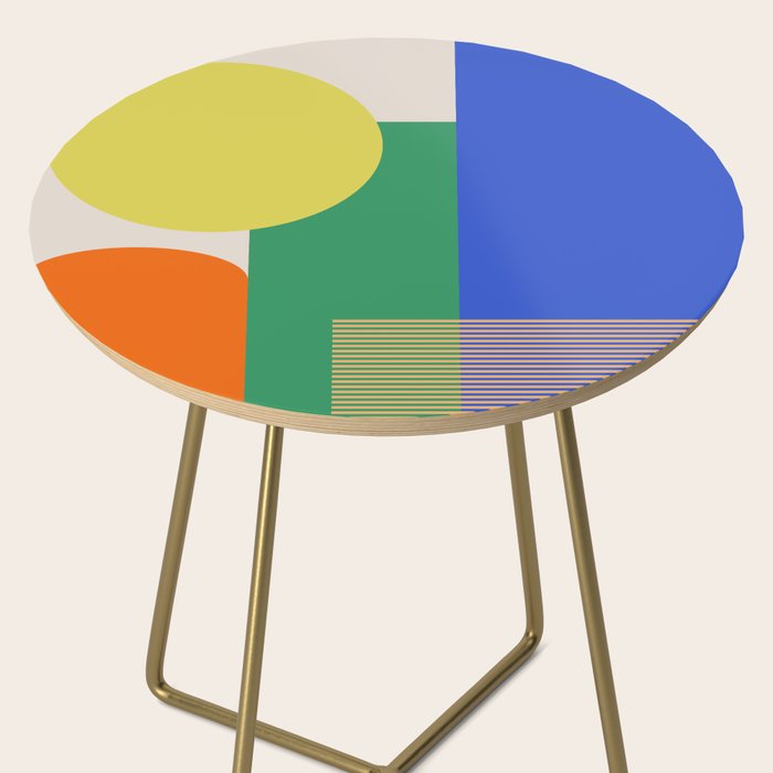 Colorful Abstract Geometric Modern Art Side Table Gallery Image 2