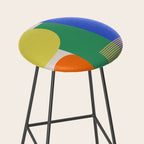Colorful Abstract Geometric Modern Art Stool Gallery Image 2