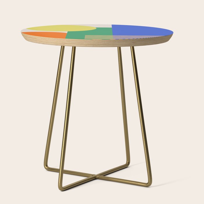Colorful Abstract Geometric Modern Art Side Table Gallery Image 1