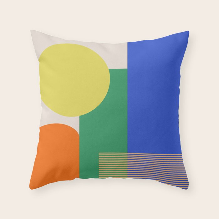 Colorful Abstract Geometric Modern Art Throw Pillow Gallery Image 1