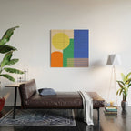 Colorful Abstract Geometric Modern Art Wood Wall Art Gallery Image 2