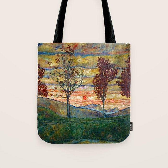 Four Trees - Egon Schiele Tote Bag Gallery Image 1