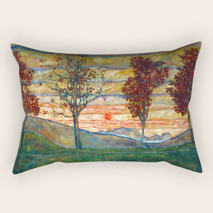 Four Trees - Egon Schiele Rectangular Pillow Gallery Image 1