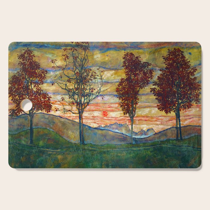 Four Trees - Egon Schiele Cutting Board Gallery Image 1