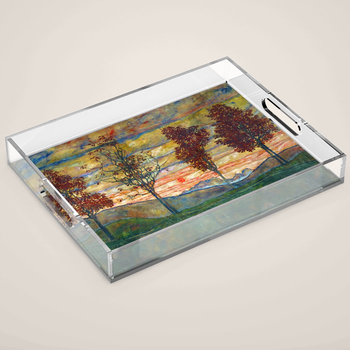 Four Trees - Egon Schiele Acrylic Tray Gallery Image 1