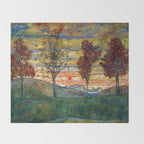 Four Trees - Egon Schiele Throw Blanket Gallery Image 2