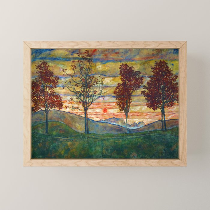 Four Trees - Egon Schiele Mini Art Print Gallery Image 1