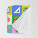 Fun colorful back to school mosaic pattern Throw Blanket Gallery Image 3