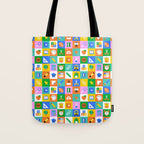Fun colorful back to school mosaic pattern Tote Bag Gallery Image 1