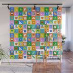 Fun colorful back to school mosaic pattern Wall Mural Gallery Image 1