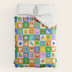Fun colorful back to school mosaic pattern Comforter Gallery Image 6