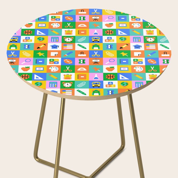Fun colorful back to school mosaic pattern Side Table Gallery Image 2
