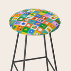 Fun colorful back to school mosaic pattern Stool Gallery Image 2