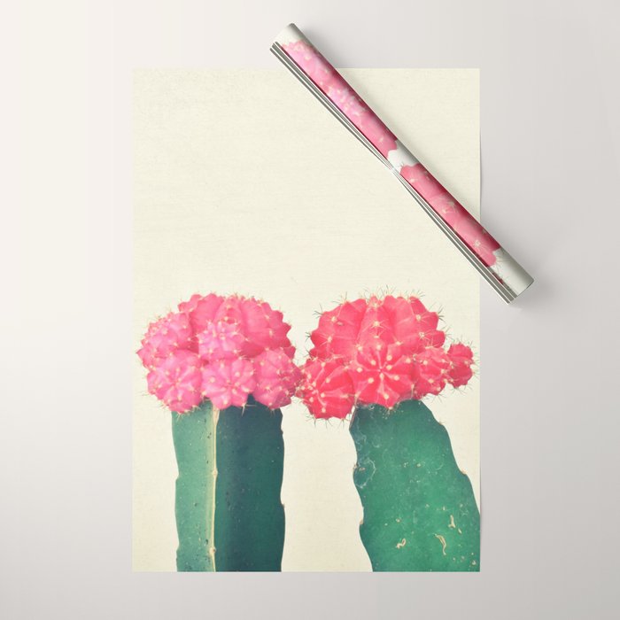 Plaid Cacti Wrapping Paper Gallery Image 1