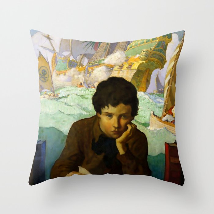 âPirate Dreamsâ by NC Wyeth Throw Pillow Gallery Image 6