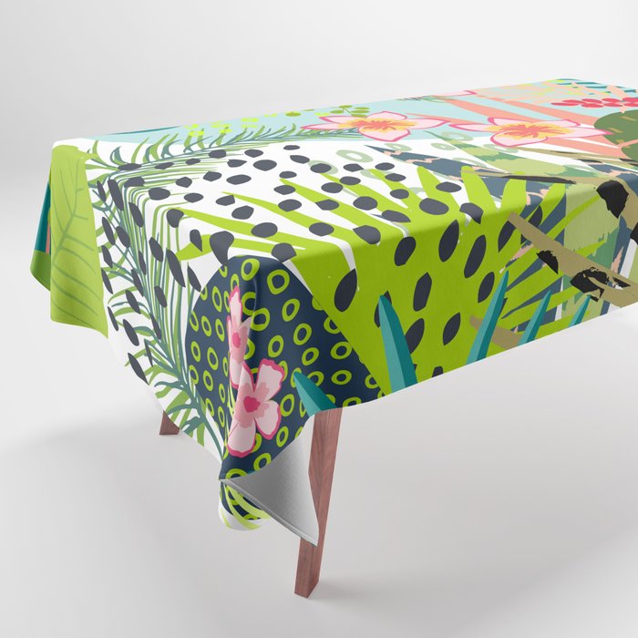 Tropical, Palms, Jungle Prints, Nature Art. Tablecloth Gallery Image 1