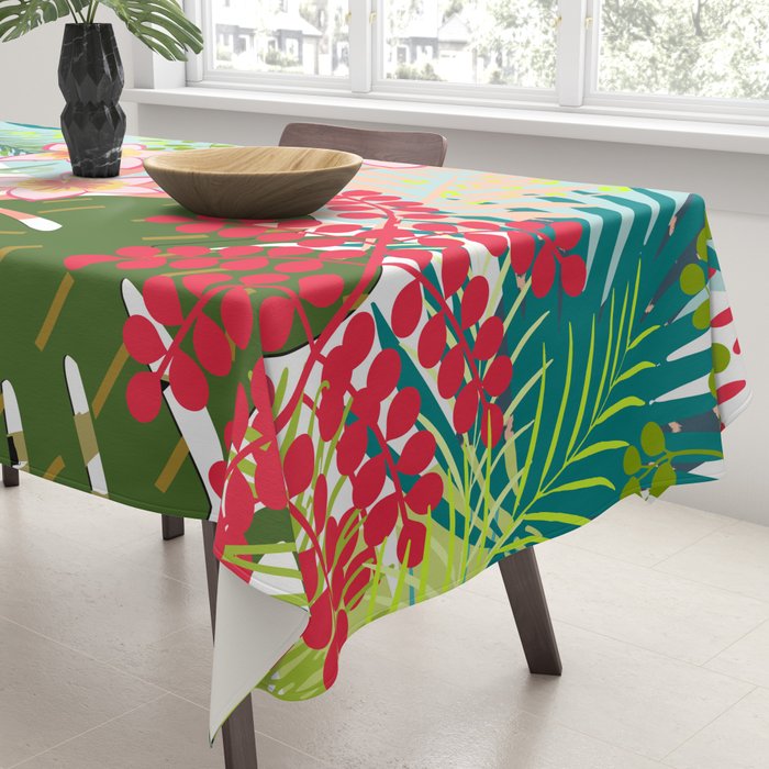 Tropical, Palms, Jungle Prints, Nature Art. Tablecloth Gallery Image 3