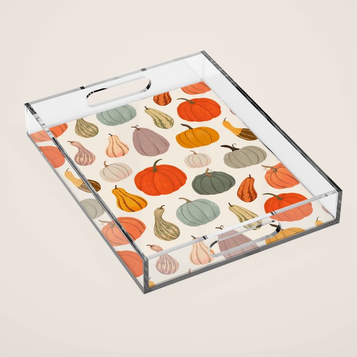 Autumn Pumpkins and Squash Acrylic Tray Gallery Image 1