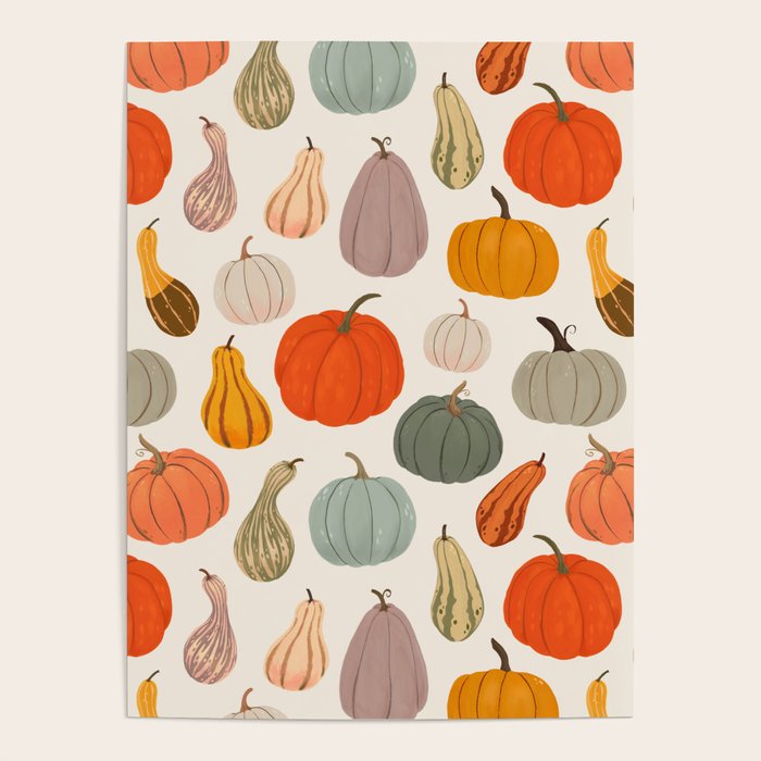 Autumn Pumpkins and Squash Poster Gallery Image 1