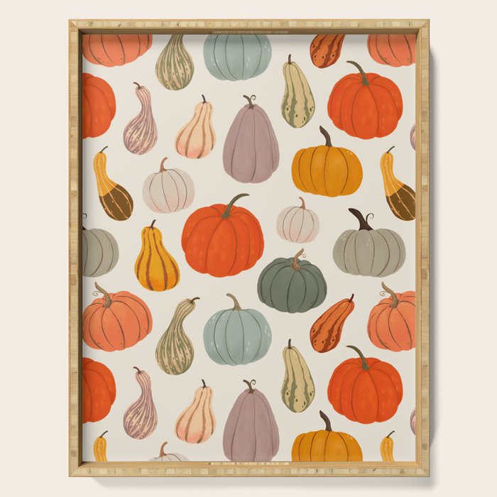 Autumn Pumpkins and Squash Serving Tray Gallery Image 1