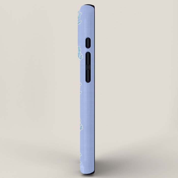 Coastal Coral Block Print in Blue and Aqua iPhone Case Gallery Image 2