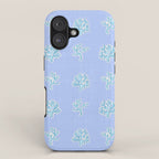 Coastal Coral Block Print in Blue and Aqua iPhone Case Gallery Image 1