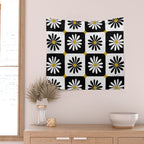 Checkered Daisies - Black & White Wall Tapestry Gallery Image 2