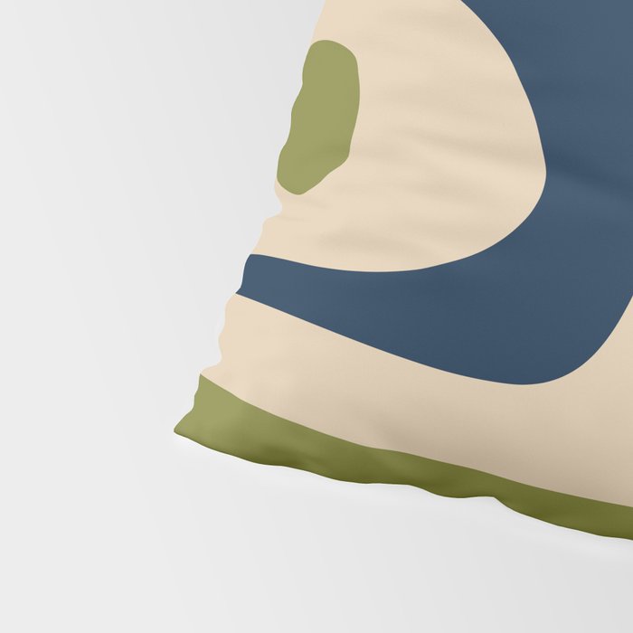 Mid Century Modern Minimalist Abstract Piquet Pattern in Mid Mod Beige Navy Blue Olive Green Pillow Sham Gallery Image 4