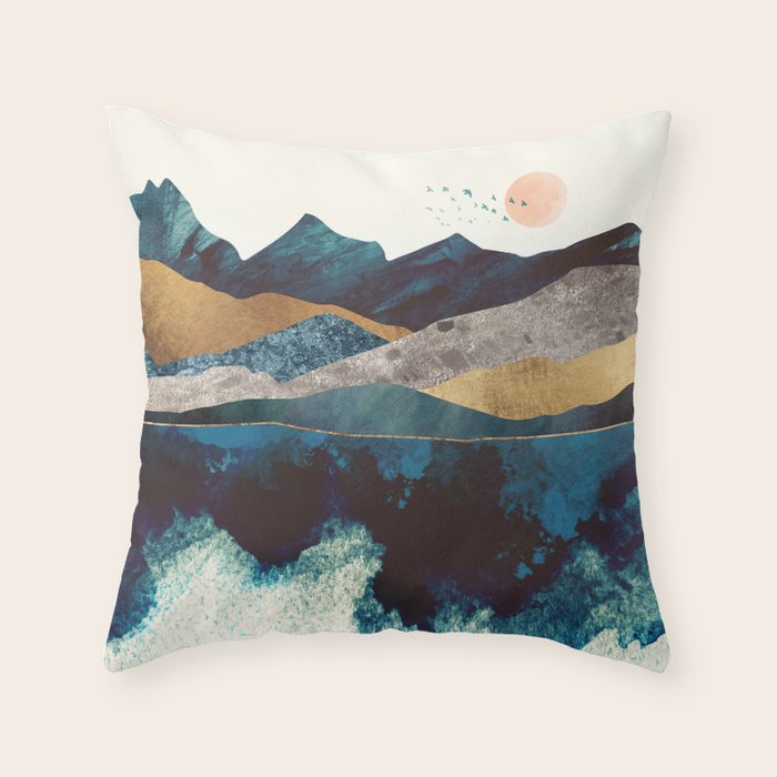 Blue Mountain Reflection Throw Pillow Gallery Image 1