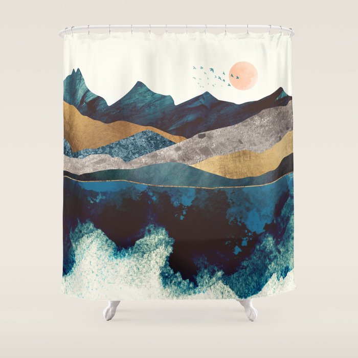Blue Mountain Reflection Shower Curtain Gallery Image 1