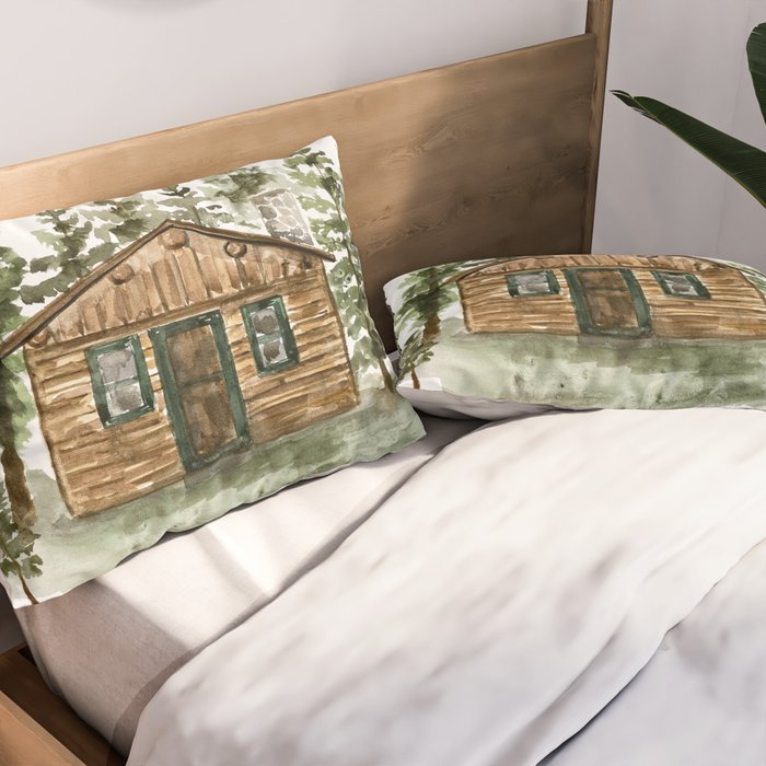 Cabin in the Woods Pillow Sham Gallery Image 2