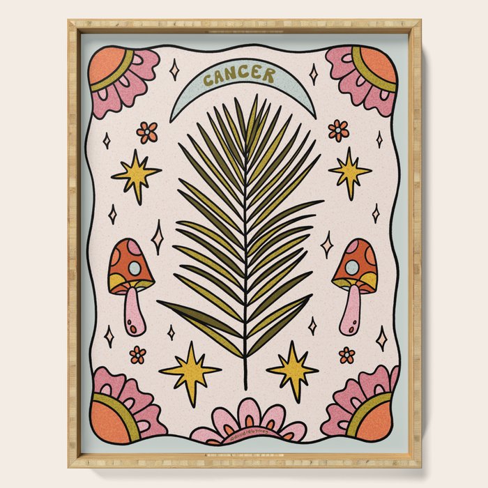 Cancer Zodiac Leaf Serving Tray Gallery Image 1