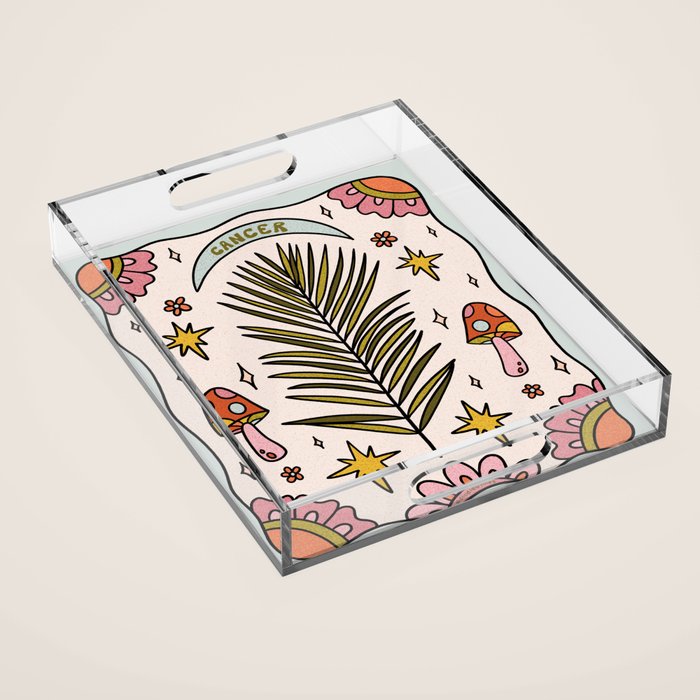 Cancer Zodiac Leaf Acrylic Tray Gallery Image 1