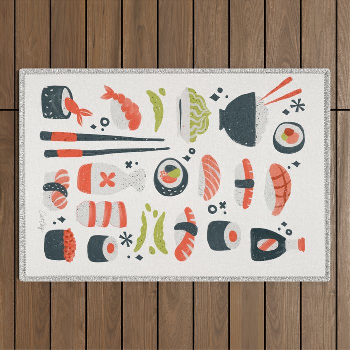 Sushi Dreams - White Outdoor Rug Gallery Image 1