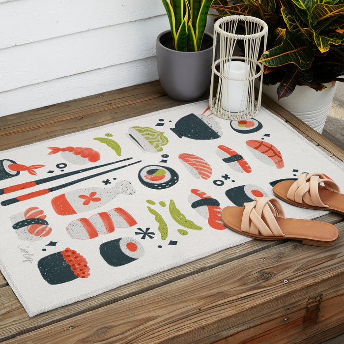 Sushi Dreams - White Outdoor Rug Gallery Image 2