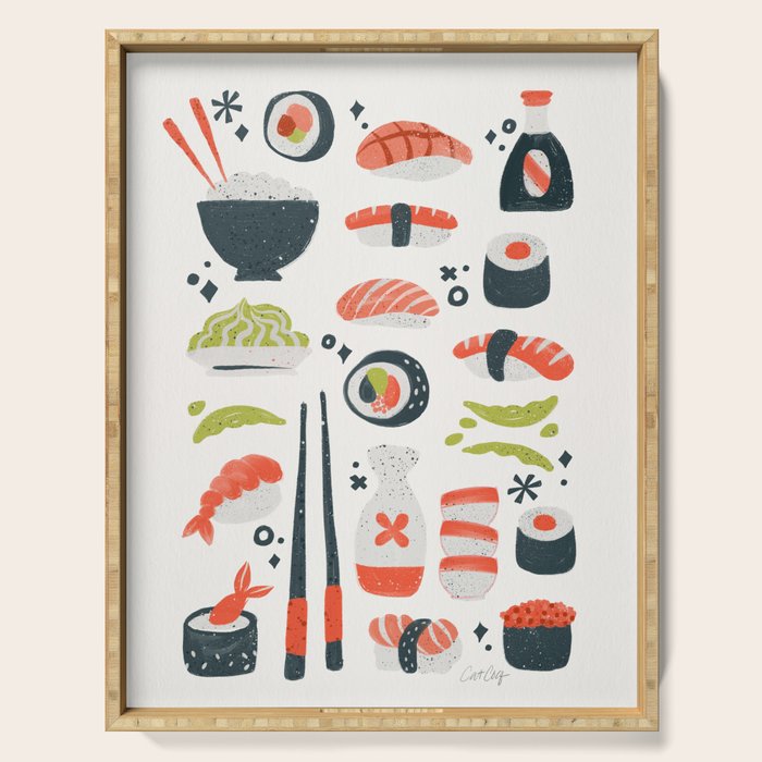 Sushi Dreams - White Serving Tray Gallery Image 1