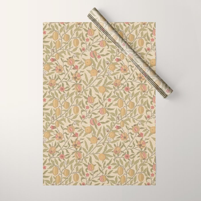 William Morris Pomegranate Fruit Limestone Artichoke Wrapping Paper Gallery Image 1