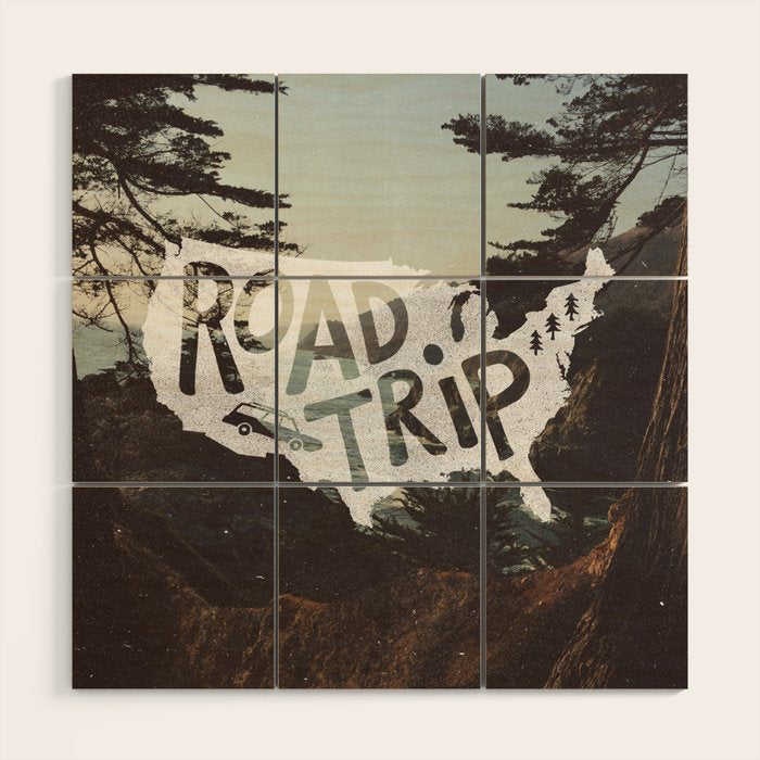 Road Trip USA - big sur Wood Wall Art Gallery Image 1