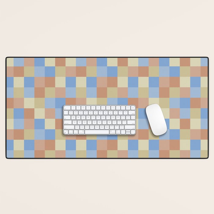 Bold Muted Checks Pattern - Small VII Desk Mat Gallery Image 1